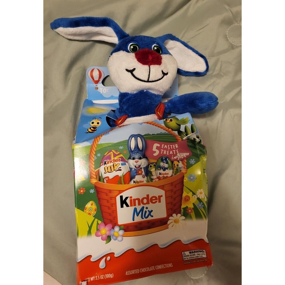 Kinder Mix Easter Blue Bunny 2023 Plush Toy New With Box